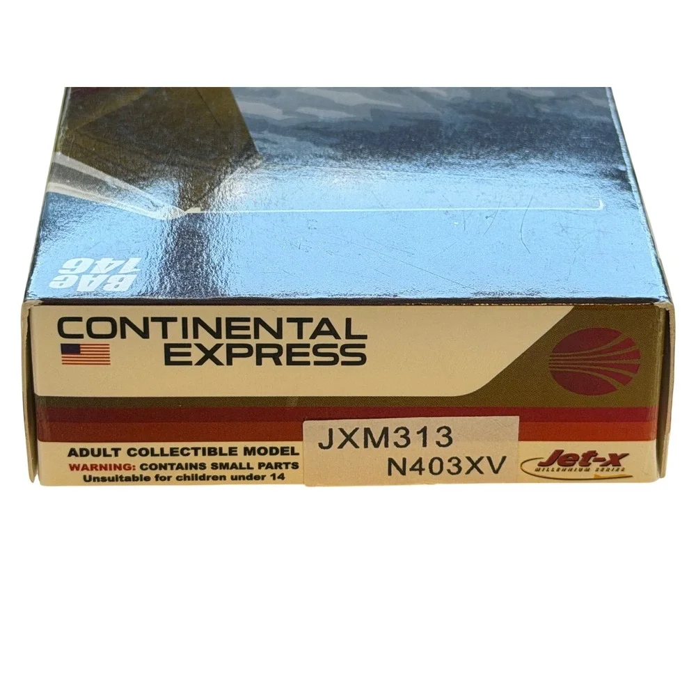 1:400 Scale Jet-X JXM313 Continental Express BAe-146 Diecast Airplane #N403XV